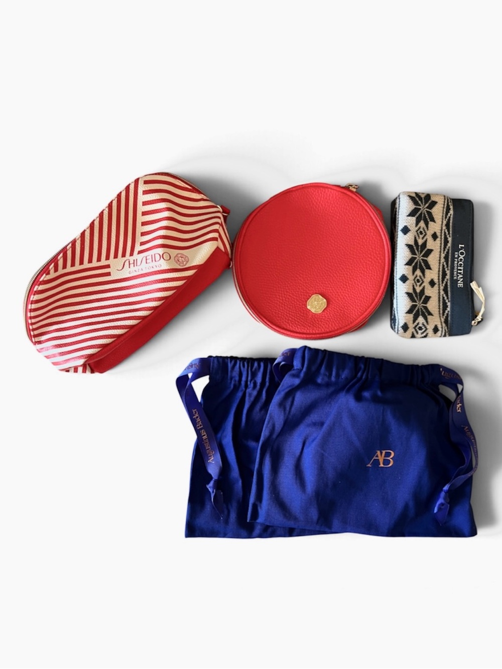 Shiseido, loccitane cosmetic bags AB Navy Drawstring beauty pouches NEW